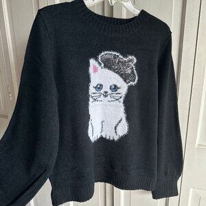 NWT Karl Lagerfeld Paris Women' Sweater Choupette Cat Size Med